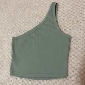 Shein- Green One Shoulder Top